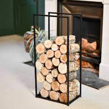 Tall Open Sided Log Holder Black