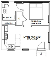 20x20 Tiny House 1 Bedroom 1 Bath 400