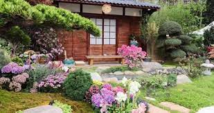 Japanese Style Garden With Water