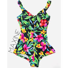 3 50 New Maxine Swim Retro Floral Swimsuit 12 M