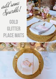 Gold Glitter Wedding Place Mats For