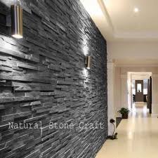 Stone Black Slate Wall Cladding Tiles