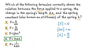 spring constant and spring expansion