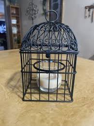Vintage Black Iron Metal Bird Cage