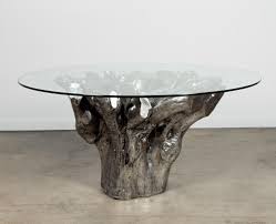round tree trunk dining table