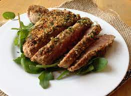 marinated tuna steak with a sesame crust