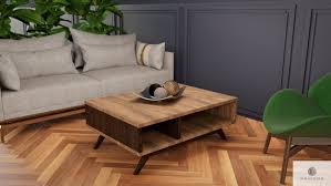 Modern Oak Coffee Table Living Room