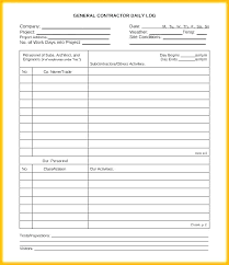 Observation Report Template Contractors Daily Field