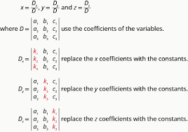 equations using determinants