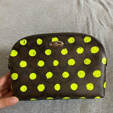 coach neon dots cosmetic pouch bag