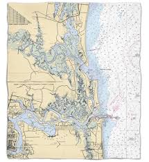 Fl Amelia Island Fl Nautical Chart Silk Touch Throw