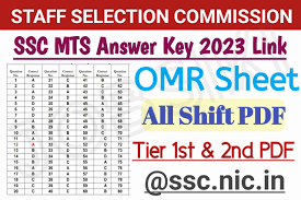 ssc mts answer key 2023 link omr sheet