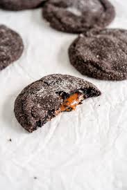 easy caramel stuffed chocolate cookies