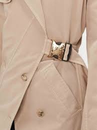 Beige Twisted Buckle Trench Coat Jw
