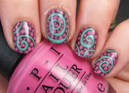 swirl nail art with opi nordic