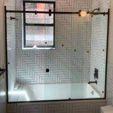 Sliding Glass Shower Door System With