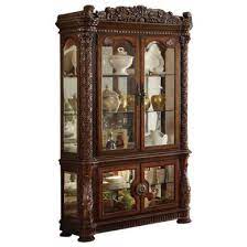 acme vendome curio cabinet with mirror