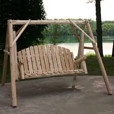Cedar Wood Log Style Swing Set