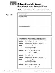 Solve Absolute Value Equations And