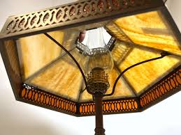 Auction Antique Slag Glass Lamp