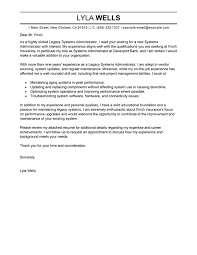 Outstanding Legacy Systems Administrator Cover Letter Examples