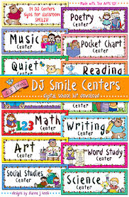 Classroom Organizing Signs With Clipart Images Created By Dj