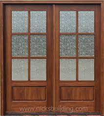 6 Lite French Doors Rain Glass