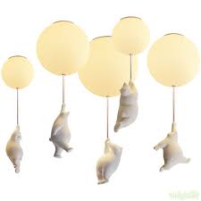 Happy Bear Glass Balloon Pendant Light