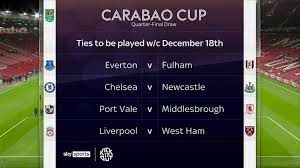 Carabao Cup Quarter Final Fixture Update gambar png