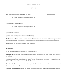 Loan Agreement Template Online Sample Word And Pdf