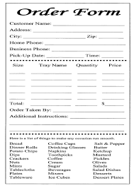 Food Order Form Template Availablearticles Info