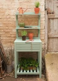 space saving potting bench with storage
