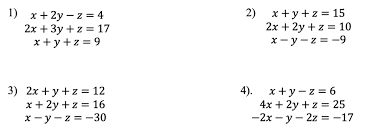 3 Equations 3 Unknown Math Lessons