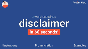 disclaimer meaning and unciation