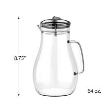 64 Oz Glass Pitcher With Lid Hw031069