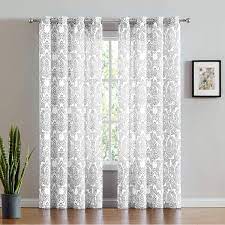 A grommet is a piece of metal or plastic in a ring shape that is placed around a hole in the fabric. Amazon Com Fmfunctex White Grey Damask Print Curtains For Bedroom 63 Inch Total Privacy Vintage Flower Window Drapes Living Room Grommet Top 50 W X Set Of 2 Home Kitchen