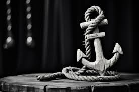 Wall Decor Wooden Anchor And Rope Table