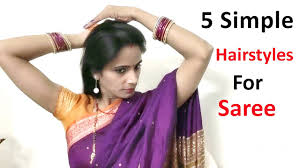 This is one of the simplest hairstyles on saree. 5 Everyday Hairstyles For Saree Open Hairstyle With Saree Easy Self Hairstyle Hairstyle Youtube