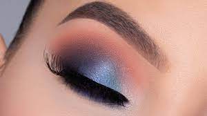 smokey blue brown eye makeup