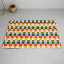 checd rainbow retro vibe rug by