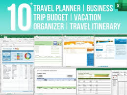 send 10 editable travel planner excel