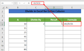 to divide in excel for entire column