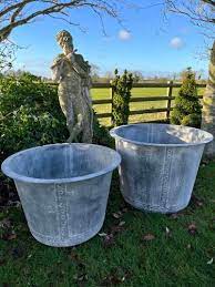 Large Galvanised Iron Planter Zinc