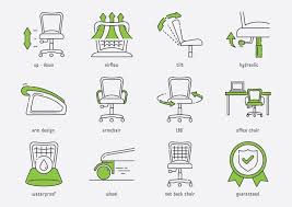 Office Chair Function Icon Set
