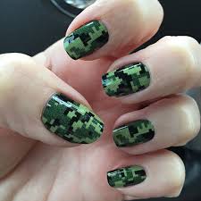 army green digital camouflage nail wrap