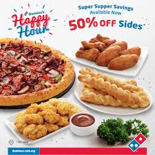 Domino's pizza malaysia promotions & sale catalogues. Domino S Pizza Enjoy 50 Off Regular Pizzas Side Dishes During Our Happy Hours
