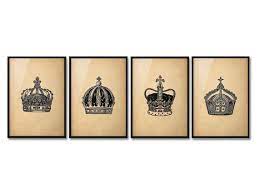 Antique Crowns Print Collection Set Of