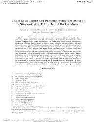 Pdf Closed Loop Thrust And Pressure Profile Throttling Of A