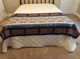 brown and blue bed runner twin double