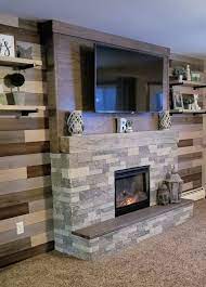 Faux Fireplace And Accent Wall